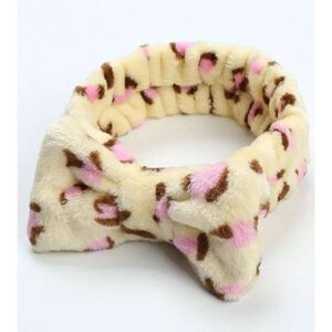 2/$21 Ladies Plush Pink Leopard Headband for Washing Face and Make-Up